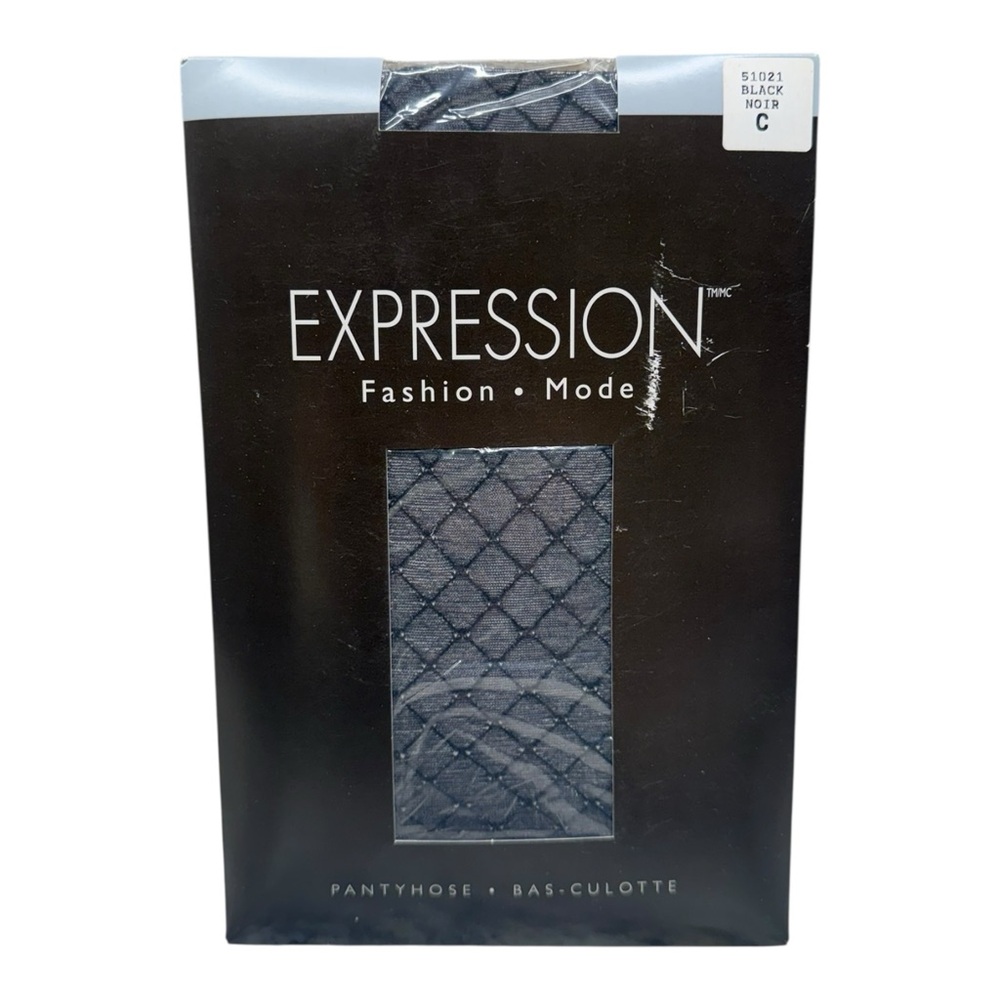 Vintage Expression Fashion Mode Pantyhose 51021 Black Net Design Size C